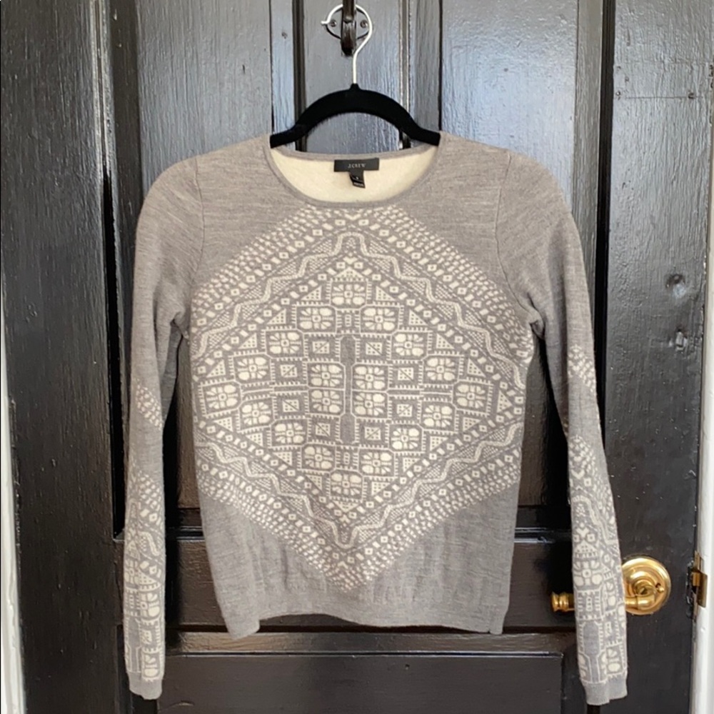 J Crew Merino Wool Patterned Sweater ❄️